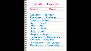 Learn German Months Name german language basicgerman learningerman [upl. by Krystal]