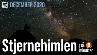 Stjernehimlen december 2020 Møde mellem Jupiter og Saturn Geminiderne Vintersolhverv MarsVenus [upl. by Naitsabas]