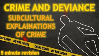 ⏱ Sociology 5 minute revision – CRIME amp DEVIANCE  SUBCULTURAL EXPLANATIONS OF CRIME👮‍♂️🚓 [upl. by Esikram510]