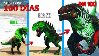 SOBREVIVÍ 100 DÍAS como ZILLA en ARK HARDCORE evoluciono en Godzilla Radioactivo Kaiju Dinosaurio [upl. by Innad]