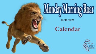 121823 Monday Morning Roar  Calendar [upl. by Bonns]