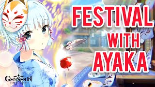 Story Quest  Going to the festival with Ayaka  Genshin Impact [upl. by Inoek]