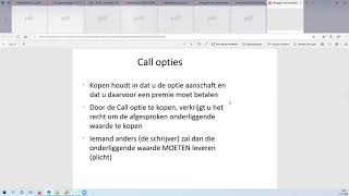 Call Opties en Put opties kopen verkopen en schrijven [upl. by Airdnek7]