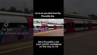 New Piccadilly Line Train Vandalised upon delivery  train travel painting graffiti new [upl. by Ratha220]