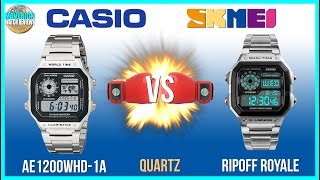 Watch Boxing  Casio Royale 100m Quartz AE1200WHD1A Vs Chinese SKMEI Unbox amp Review [upl. by Anwahs603]