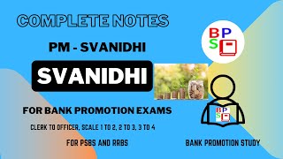 PM SVANidhi Govt Scheme Notes for Bank Promotion Study rbi bankpromotionexam bankpromotionexams [upl. by Didi]