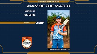 Classy Conrad Greenshields commanding seventy three off thirty balls at FanCode ECS Portugal Cartaxo [upl. by Arac]