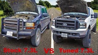 Stock 73L vs Tuned 73L Powerstroke [upl. by Arleen]