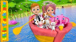 Row Row Row Your Boat  Kindergarten Nursery Rhymes for Children  Kids Cartoons by Little Treehouse [upl. by Ennaid]