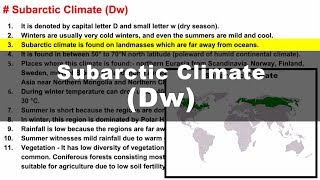 Koppen Scheme  Subarctic Climate Dw  UPSC IAS Geography [upl. by Akerdal]