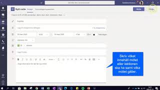 Schemalägg ett möte en lektion i Teams [upl. by Hnid785]