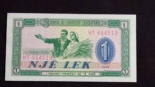 ALBANIA 1 Lek 1976  Banknote Encyclopedia [upl. by Allcot]