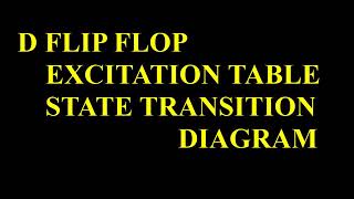 DPSD Unit 3  D FLIP FLOP  EXCITATION TABLE [upl. by Panta520]