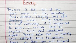 Write a short essay on Poverty  Essay Writing  English [upl. by Honig913]