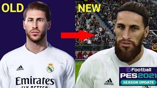 Sergio Ramos Updated Face PES 2021 Season Update Ramos Mod [upl. by Eessej]