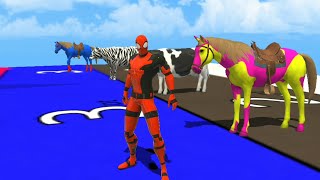 GTA Animal Parkour Animation spiderman monkey cow horse jump and Drop everything Eps 152 [upl. by Baptist]