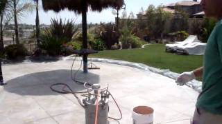 Concrete Polymer quotSprayTopquot Demo from LIQUID ROQ [upl. by Allissa]