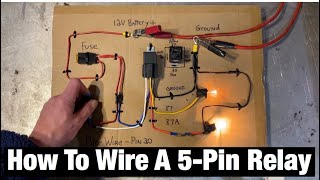 How to Wire a 5 Pin Automotive Relay Pins 8730858687a  Bosch Style Fans  Fuel Pump  Lights [upl. by Nainatrad6]