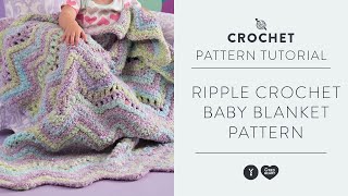 Crochet Baby Ripple Blanket Crochet Tutorial by The Crochet Crowd [upl. by Eirallam685]