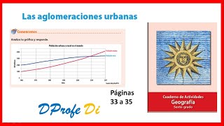 Páginas 33 34 y 35 del cuaderno de Geografía Sexto Las Aglomeraciones Urbanas [upl. by Harbison]