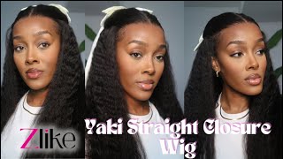 Beautiful Yaki Straight Hair  Zlike Hair  24 Inch Closure [upl. by Robbins]