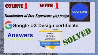 AnswersFoundations of User Experience UX Designcourse 1 week 1 solved Google UX DesignCoursera [upl. by Phionna918]