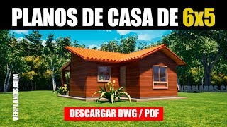 Planos de Cabaña 👉 1 Dormitorio 1 Baño ➜ DWG  PDF [upl. by Donny]