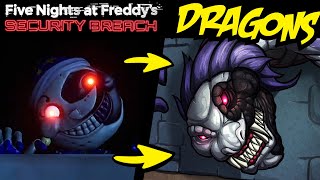 What if FNAF SECURITY BREACH ANIMATRONICS Were DRAGONS Story amp Speedpaint [upl. by Vidovic]