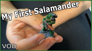 Painting a Space Marine Salamander  VOD [upl. by Ettelocin986]