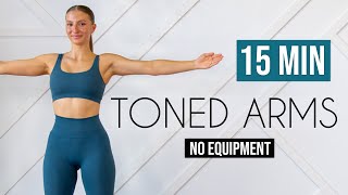 15 MIN TONED ARMS WORKOUT  No Equipment [upl. by Anma]