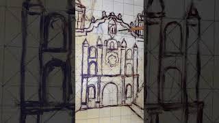 Underdrawing for Church of Tule oil painting [upl. by Odarnoc870]