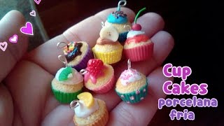 Cup Cakes mini PORCELANA FRIA tutorial panquecitos Cold porcelain [upl. by Janeta]