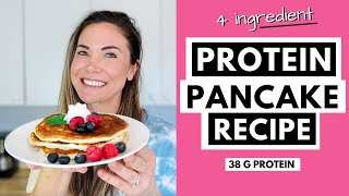 PROTEIN POWDER PANCAKES only 4 ingredients amp no banana Easy Protein Pancakes [upl. by Steck]