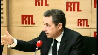 Nicolas Sarkozy candidat UMP à lélection présidentielle sur RTL  Hollande veut moins de ric [upl. by Lindblad]