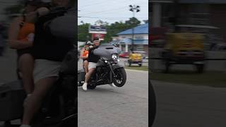 Harley Davidson Wheelie Two Up streetglide harleydavidson shorts wheelie motorcycle stunt [upl. by Giah]