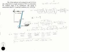 Determine the smallest angle u for equilibrium [upl. by Aydne887]