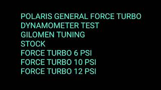 Polaris General 1000 Force Turbo Dyno Test Gilomen Innovations Tuning [upl. by Indihar]