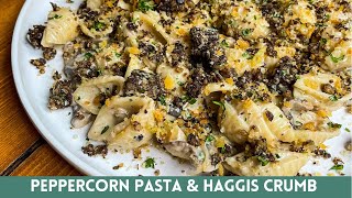 PEPPERCORN PASTA WITH HAGGIS CRUMB HAGGIS PASTA RECIPE  SCOTTISH DISH  COLLAB WITH ALDI SCOTLAND [upl. by Airtened]