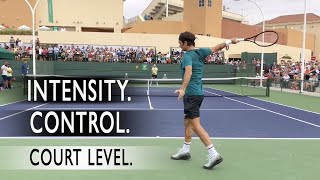 How the Pros Practice  Court Level View 60fps Federer Nadal Djokovic Murray Kyrgios [upl. by Hbaruas]