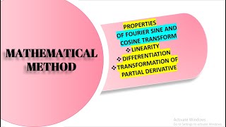 PROPERTIES OF FOURIER SINE AND COSINE TRANSFORM MATHEMATICAL METHOD  NIMRA HABIB  IN URDU [upl. by Ilatfen]