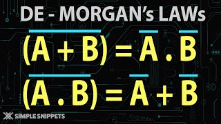 De Morgans Laws  Theorems  Boolean Algebra amp Logic Gates [upl. by Scotty]