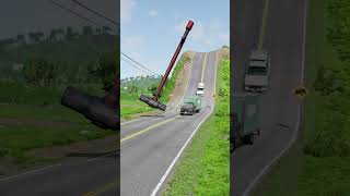 School Bus amp Cargo Van vs Giant Hammer  BeamNGDrive shorts beamngdrive bus crash [upl. by Colin]