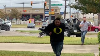 WATCH Bystander chases pins down drunk driver who tried to run away after killing Texas officer [upl. by Anelrats]