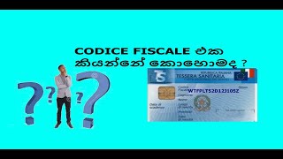 leggere codice fiscale Italian lesson 11 පාඩම 11 codice fiscale කියවිම [upl. by Eolanda571]