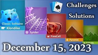 Microsoft Solitaire Collection December 15 2023 [upl. by Durarte]