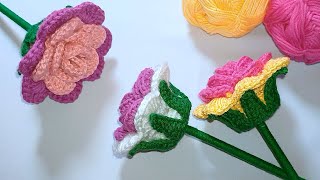 Como Hacer Rosas a Crochet en 3D [upl. by Rhett462]