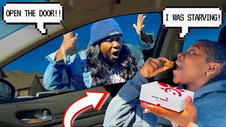 LOCKING MY MOM OUT THE CAR THEN EATING HER CHICKFILA MUST WATCH [upl. by Thistle368]