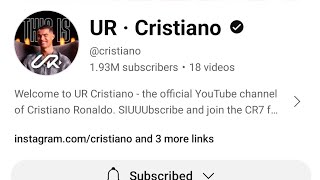 ur Cristiano Ronaldo channel  Cristiano Ronaldo official YouTube channel  Cr7 channel [upl. by Airdnaed]