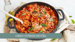 Orzo ovenschotel met paprika 😋  LeukeReceptennl [upl. by Penn]