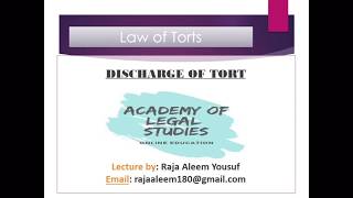 Discharge of Tort  Modes of Discharge Of Tort UrduHindi [upl. by Azirb689]